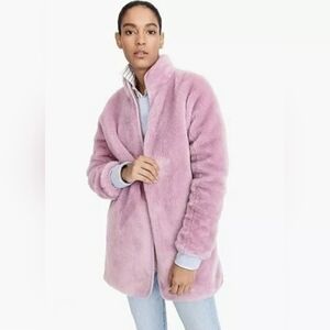J. Crew Teddy Fleece Pink and gold Coat Size Small